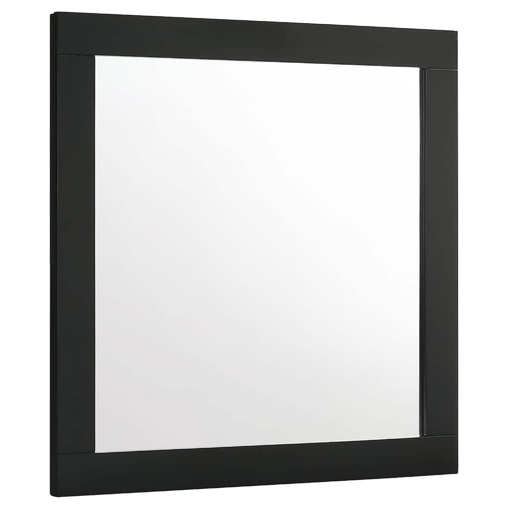 Caer Dresser Mirror, Rectangular Classic Black Asian Hardwood 35 Inch