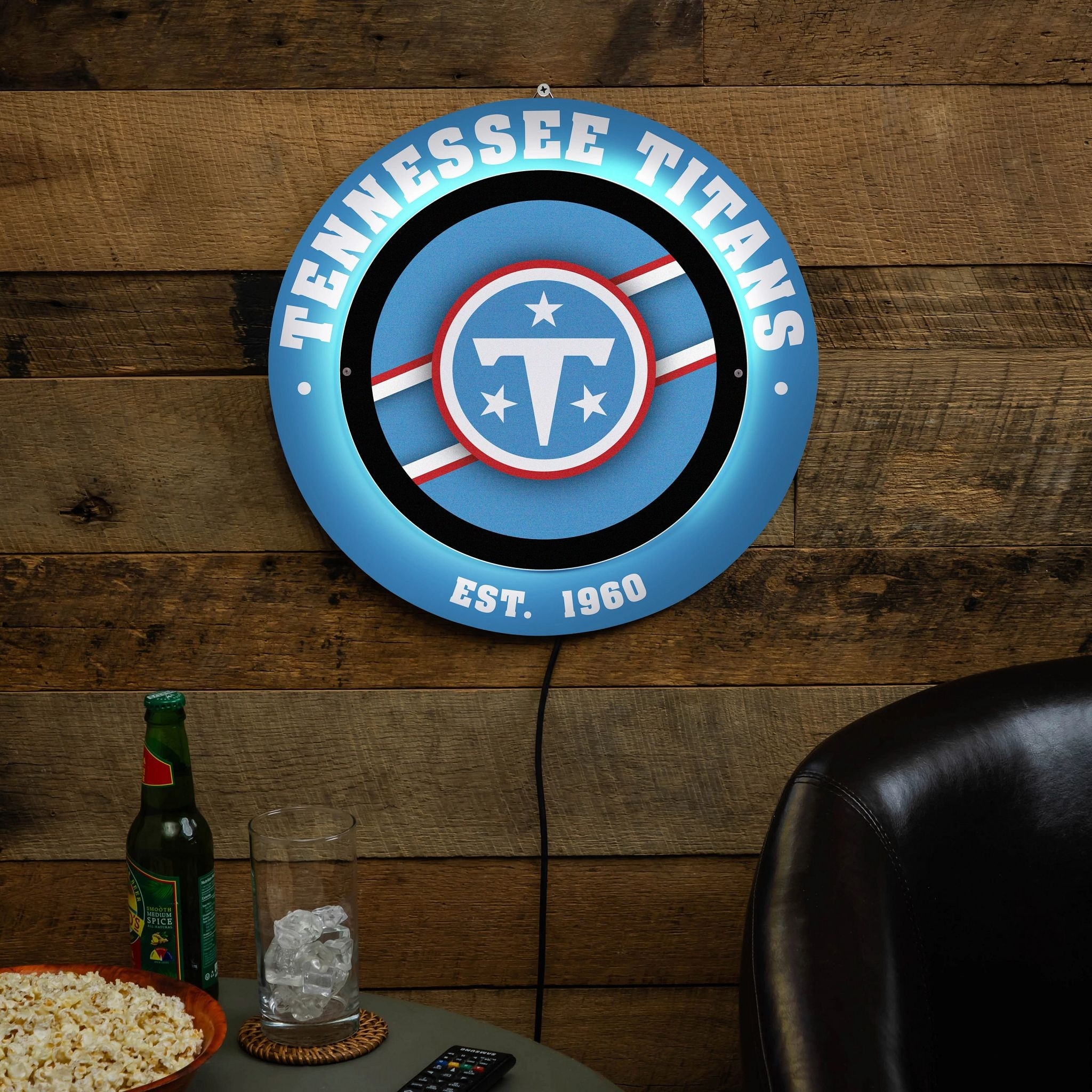 Tennessee Titans LED Metal Lit Wall Sign Decor