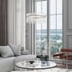 preview thumbnail 2 of 6, Casandra Chrome Crystal 5-light Pendant Chandelier
