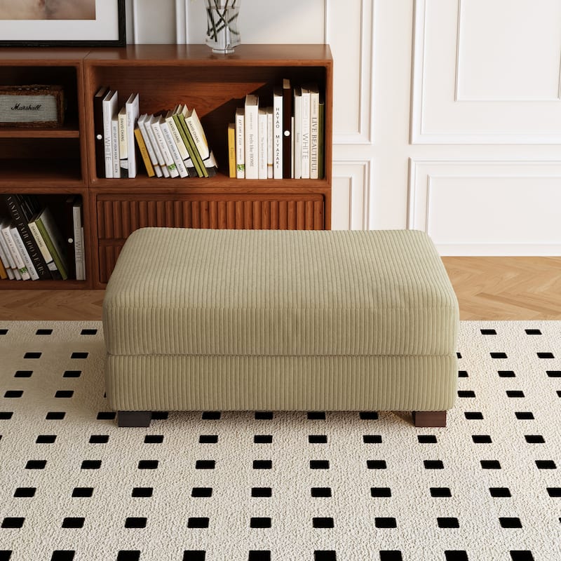 Sofa Corduroy Ottoman with Soild Wood