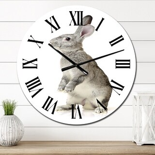 Designart 'Portrait Of A Grey Rabbit' Traditional wall clock - Bed Bath ...