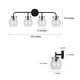 preview thumbnail 10 of 20, Olia Modern Farmhouse Black Bathroom Vanity Light Linear Dimmable Glass Wall Sconces