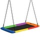 preview thumbnail 8 of 6, 60 Inches Platform Saucer Tree Swing Set Outdoor Rectangle Swing Colorful