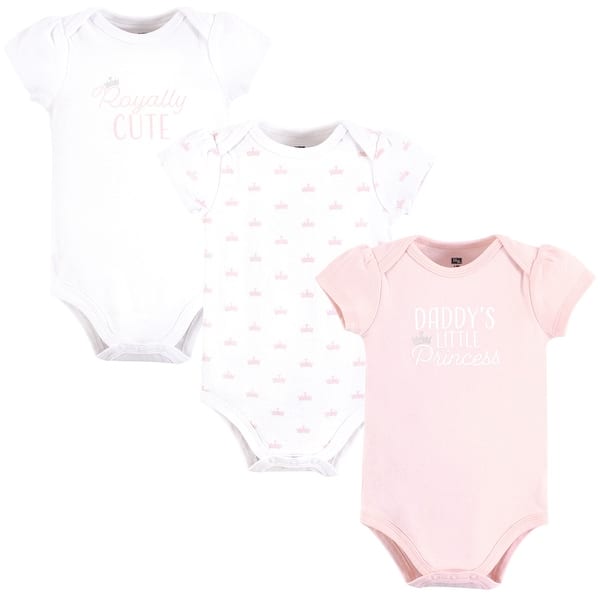slide 1 of 1, Hudson Baby Infant Girl Cotton Bodysuits, Daddys Princess Crown 12-18 Months - Daddys Princess Crown