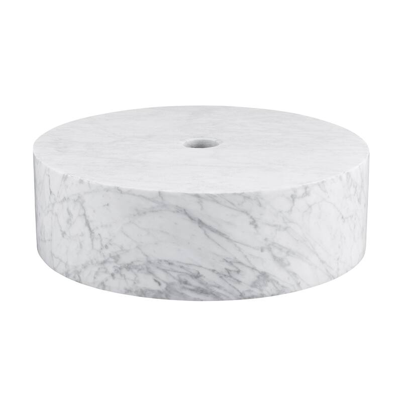 Bleu 17" Round Vessel Bathroom Sink In Marbled Grey - 16.95" x 16.95" 5.15"