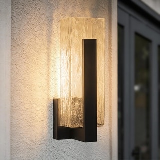 Black Modern Led Indoor Outdoor Wall Sconce, 12W 3000K Warm White