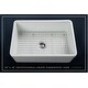preview thumbnail 4 of 17, Fossil Blu 30-Inch SOLID Fireclay Farmhouse Sink in White, Stainless Steel Accessories, Belted Front - 30 x 20 x 10
