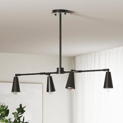 Nathan James Violet 4-Light Ceiling Track Light, Mid-Century Modern Flush Mount Spotlight Fixture