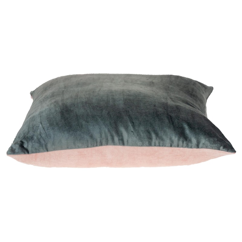 HomeRoots 20" Purple And Dark Gray Cotton Blend Throw Pillow