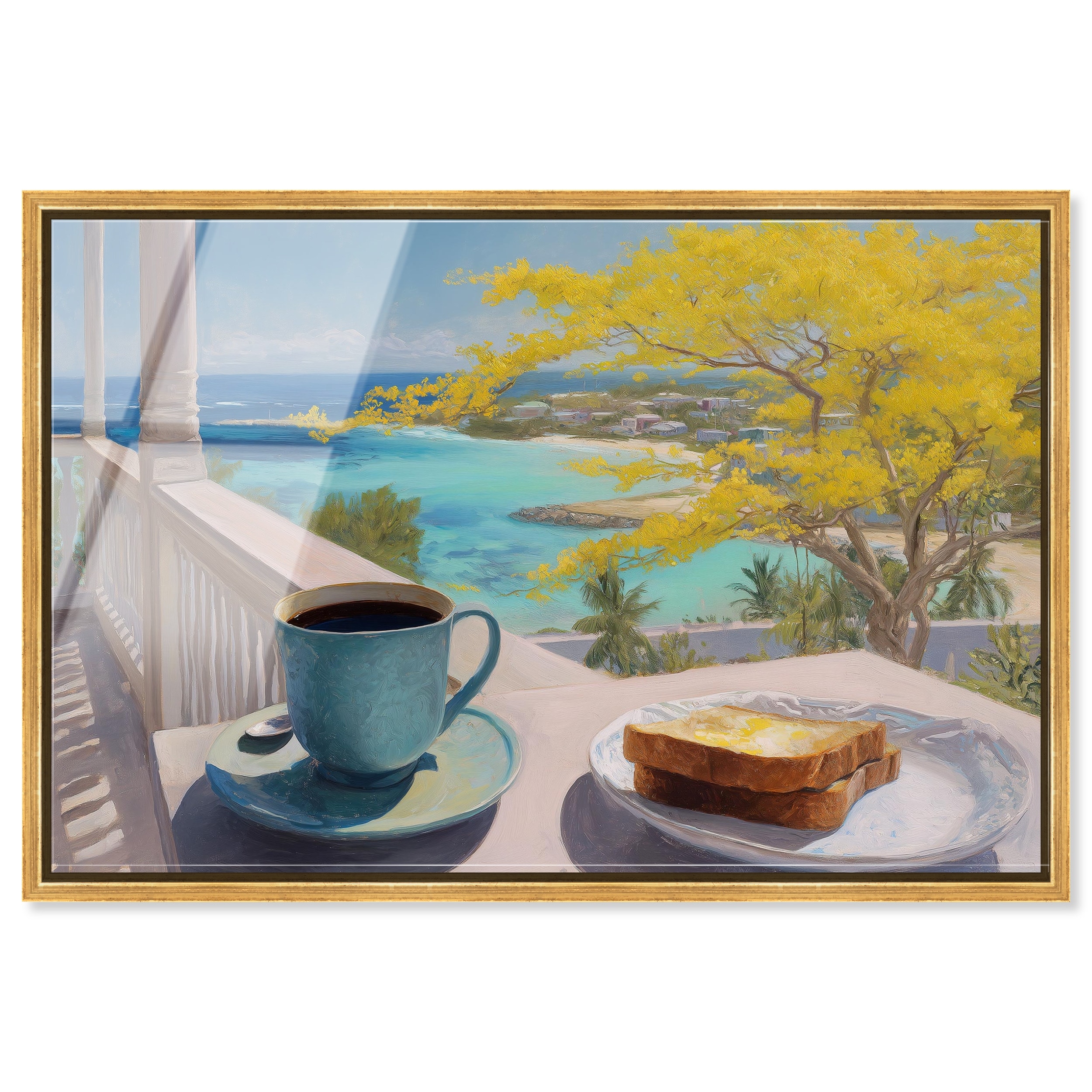 Morning Toast Ocean View Kitchen Wall Art Acrylic Print by Art Remedy