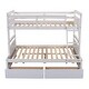preview thumbnail 27 of 44, Twin Over Full Bunk Bed with Drawers - Convertible Vintage Design