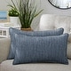 preview thumbnail 29 of 45, Sorra Home Corded Linen Texture Pillows (Set of 2) 12 in H x 18 in W x 6 in D - Modern Blue