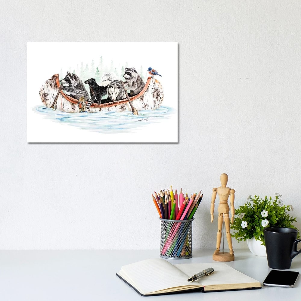 iCanvas "Critter Canoe" by Holly Simental Canvas Print