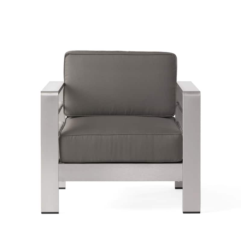 Cape Coral Outdoor 7-piece Chat Set with Fire Table by Christopher Knight Home