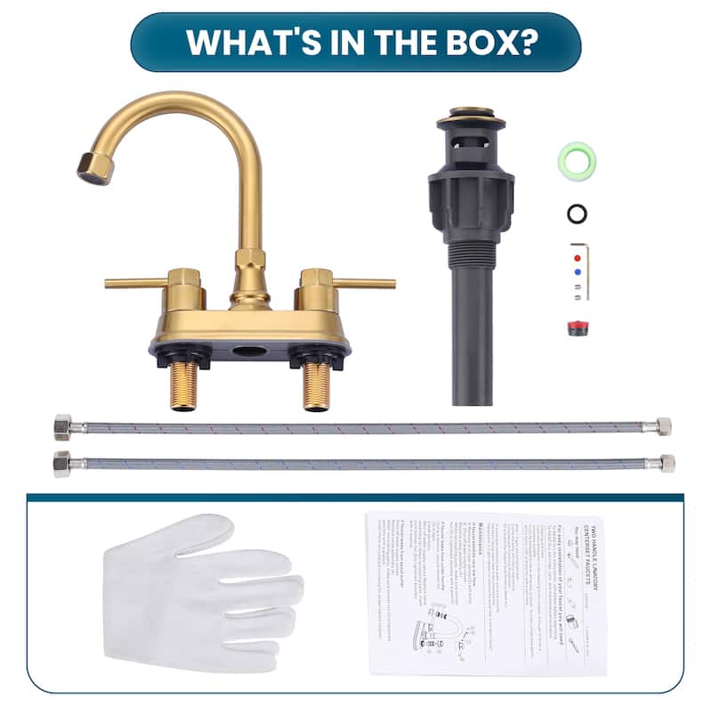 WOWOW 4-inch Dual Handle Bathroom Sink Faucet in Modern