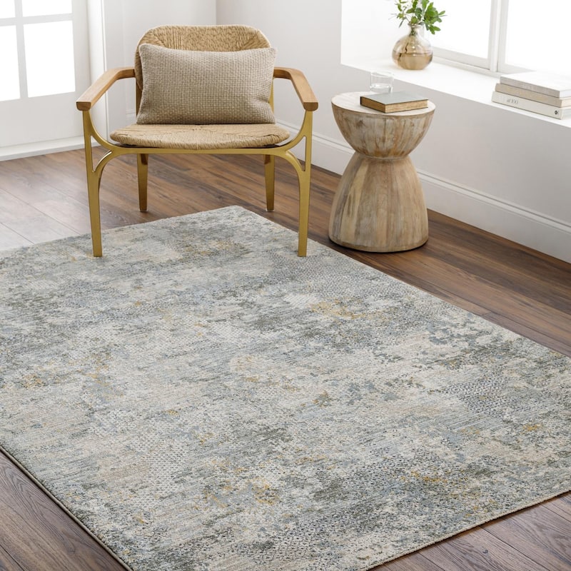 Livabliss Dresden Persian Area Rug. - 6' 7" x 9' 6" - Taupe/Blue - Rectangle