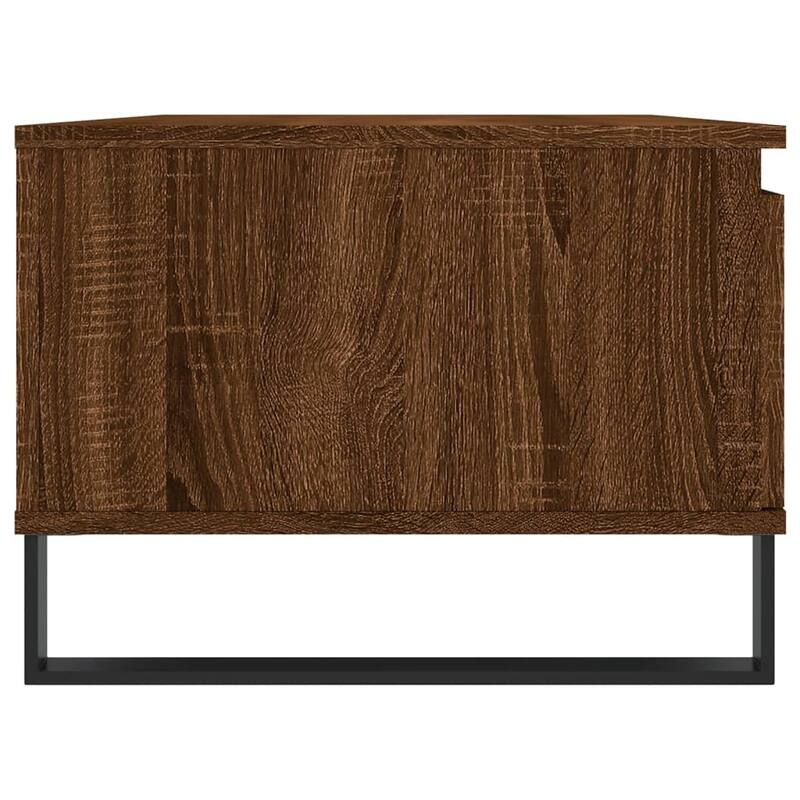 vidaXL Coffee Table Smoked/Brown Oak Engineered Wood, Metal 35.4x19.7x14.4 in - 19.7 x 35.4 x 14.4