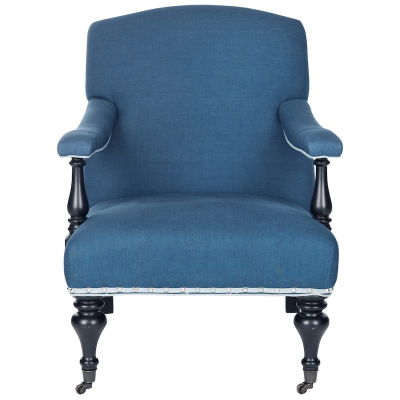 SAFAVIEH Kassie Steel Blue Arm Chair - 27.6" x 36.8" x 35" - 28Wx37Dx35H