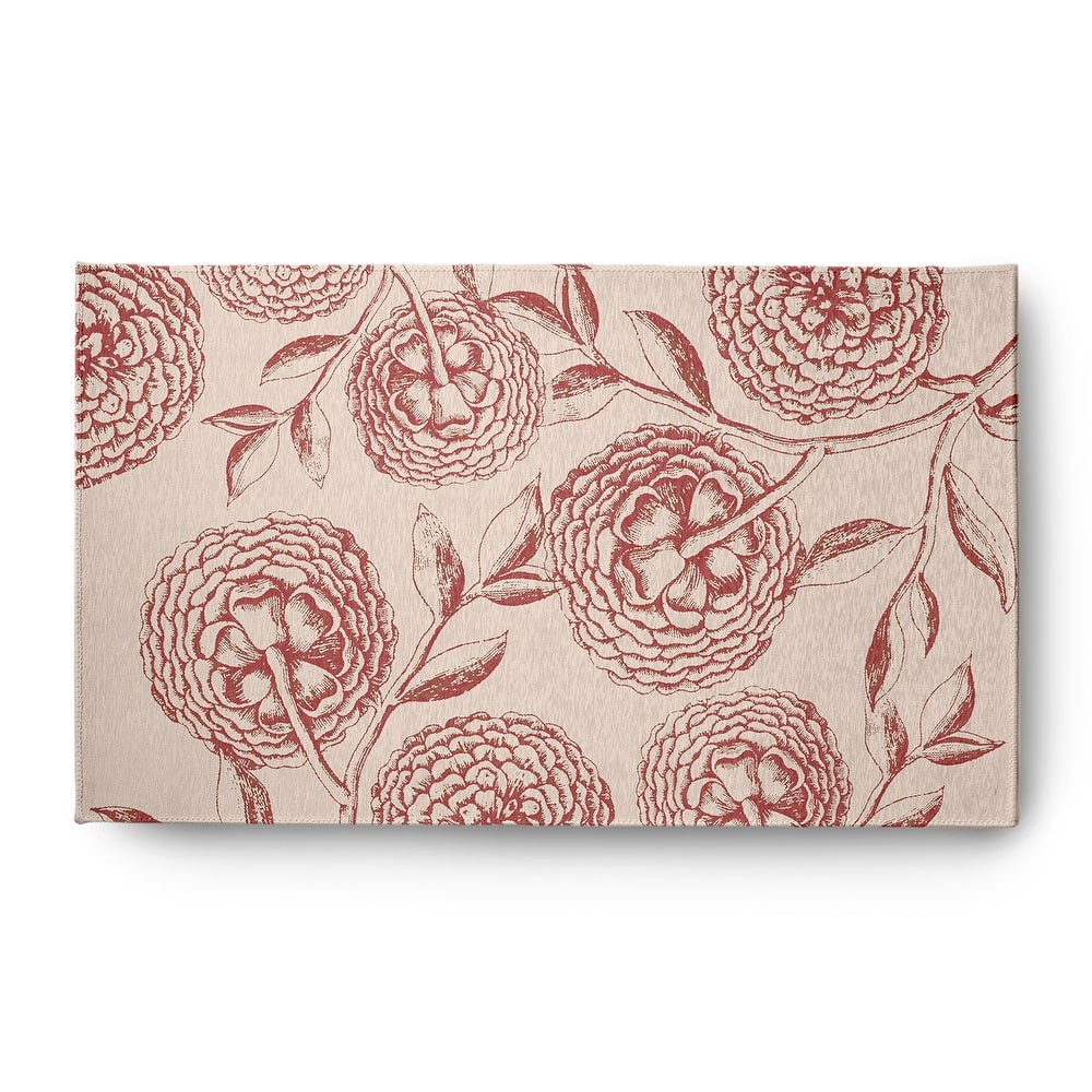 Antique Flowers Spring Chenille Indoor/Outdoor Rug