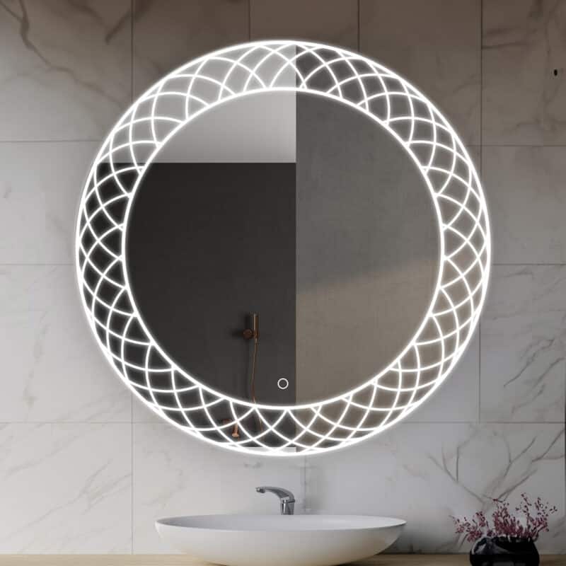 Aquadom Frost LED Lighted Bathroom Round Mirror