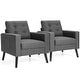 preview thumbnail 4 of 31, Costway Set of 2 Modern Tufted Accent Chair Linen Upholstered Armchair Grey