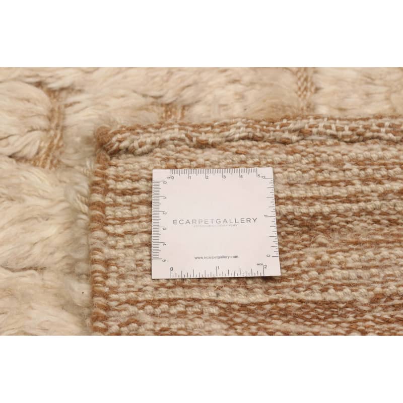 ECARPETGALLERY Hand-knotted Tangier Cream Wool Rug - 9'9 x 13'9