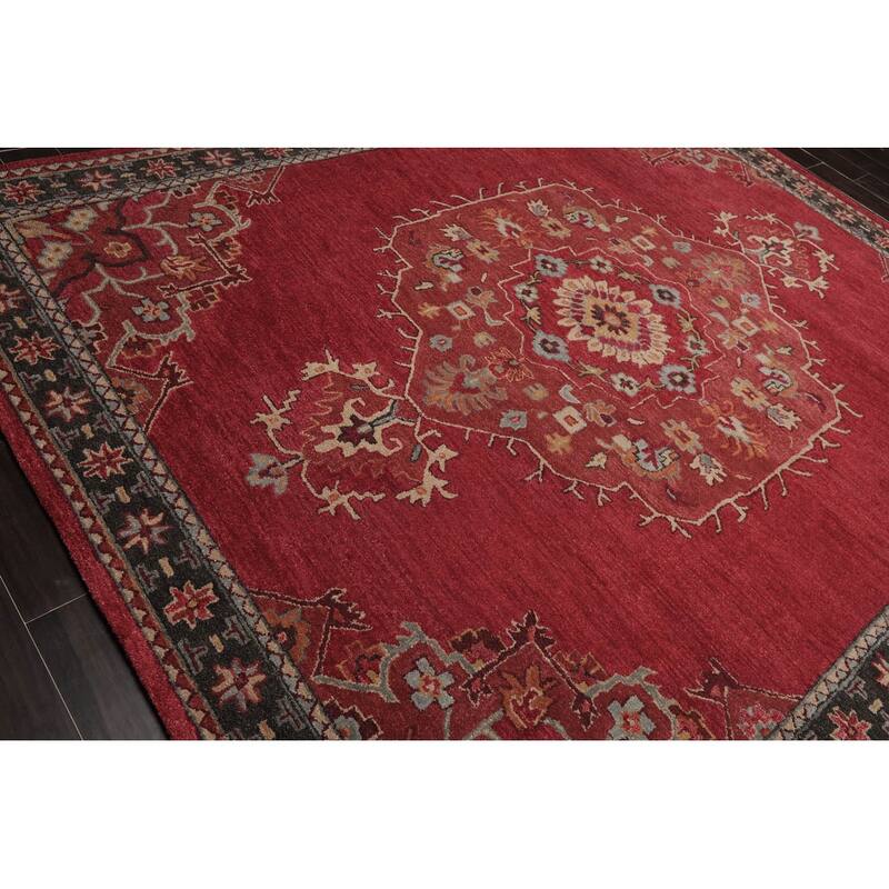 Hand Tufted Hand Made Wool Transitional Oriental Area Rug Pomegranate