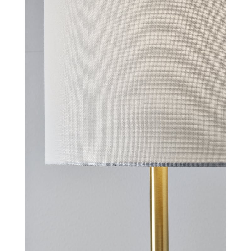 Maywick White/Brass Finish Metal Desk Lamp