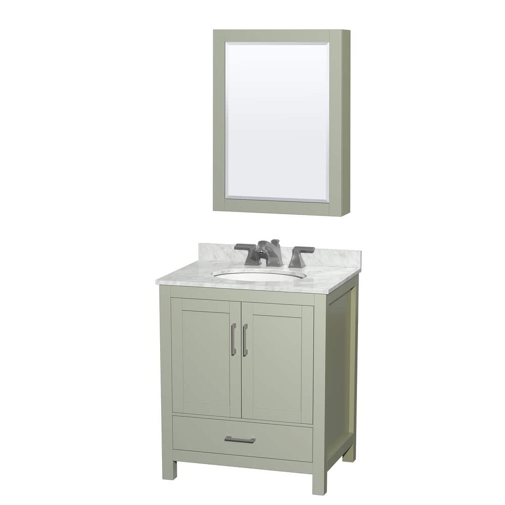 Wyndham Collection Sheffield Single Vanity Set, Medicine Cabinet