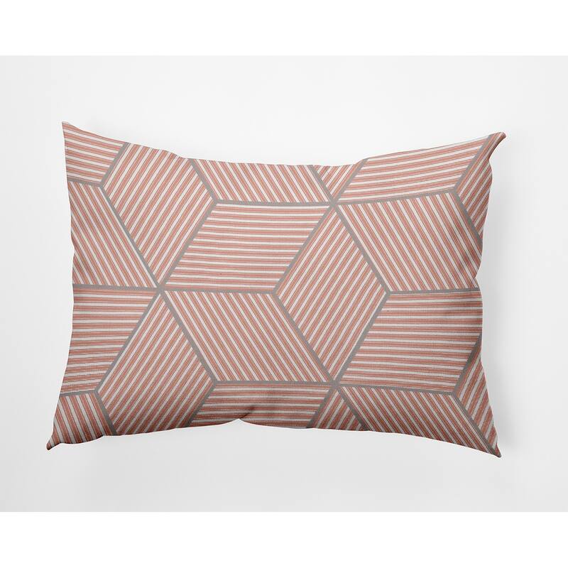 Cube Stack Indoor/Outdoor Throw Pillow - Soft Coral - 14" x 20"