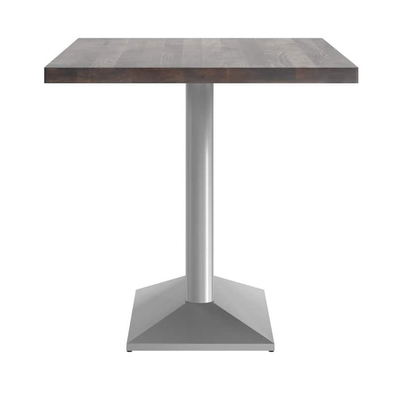 Rectangular Solid Wood Tabletop w/ 27" x 15" Two-Column Dining Height Table Base - 30"W x 48"D x 29.5"H
