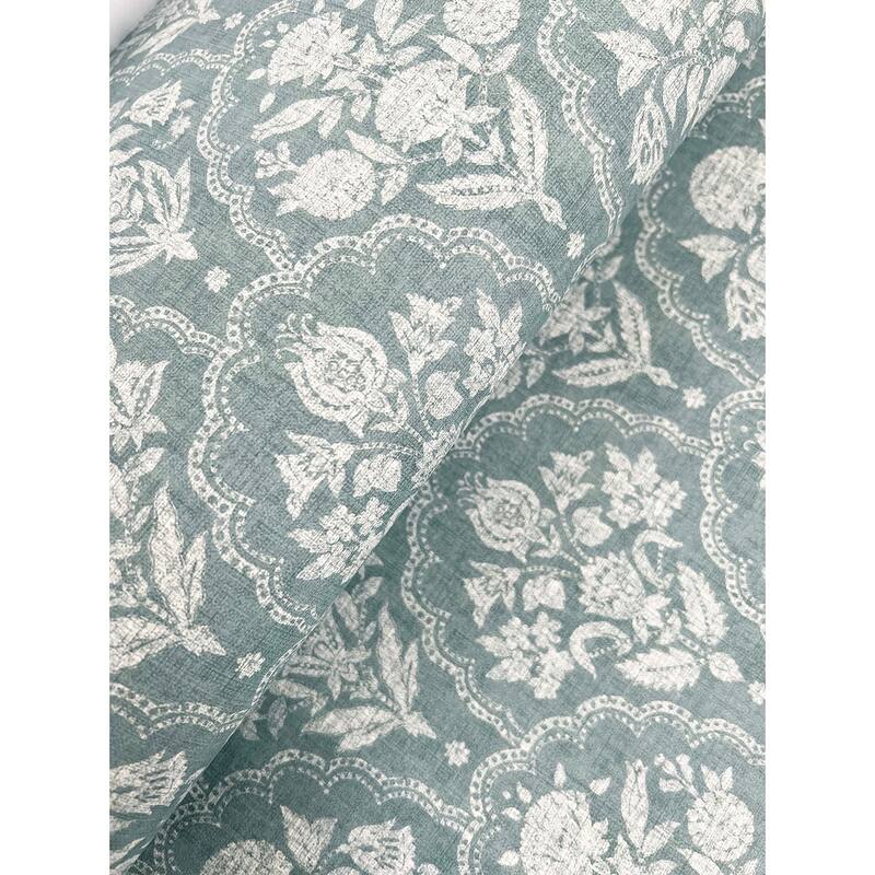 Frances Blue Fishscale Wallpaper