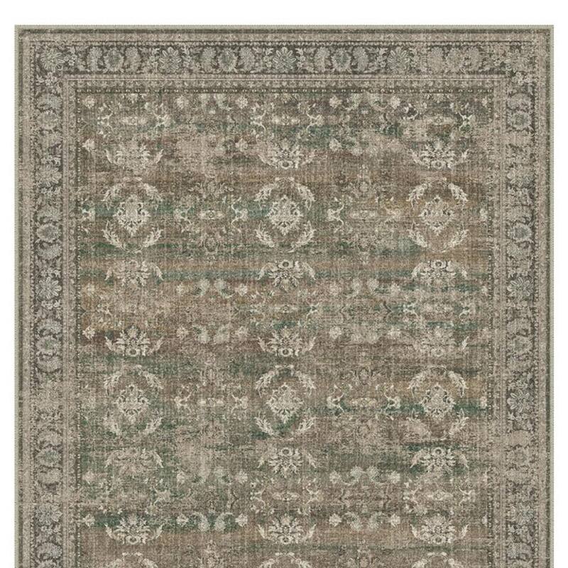 HomeRoots Floral Medallion Traditional Rectangle Area Rug