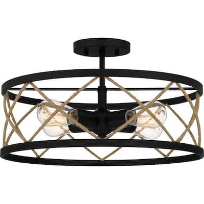 Quoizel Semi-Flush Mount 4-Light Semi-Flush Mount in Matte Black