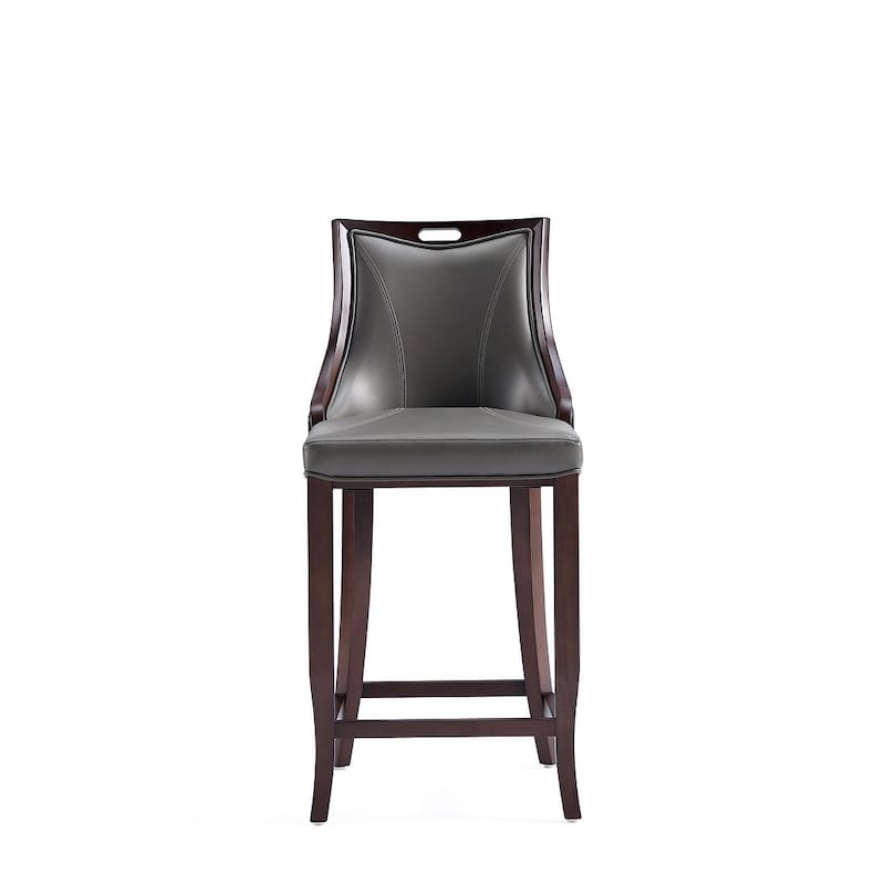 Manhattan Comfort Emperor 41 in. Walnut Beech Wood Bar Stool (Set of 3)