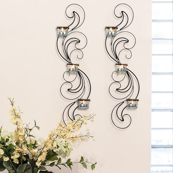 Metal wall store candle holder