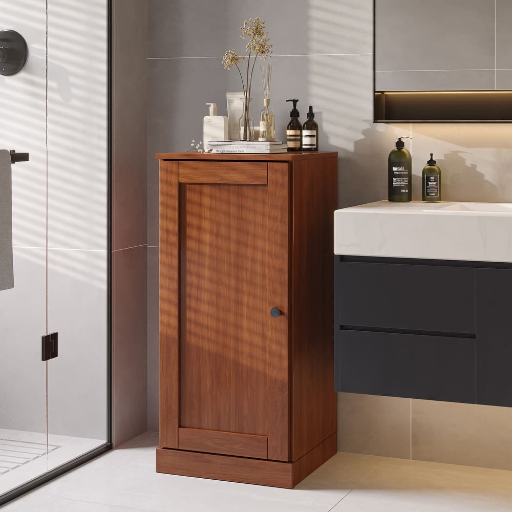 Palace Imports 100% Solid Wood Bathroom Storage Cabinet, Shaker Door, Adjustable Shelves, 16.5" Wide, 35.75" Tall