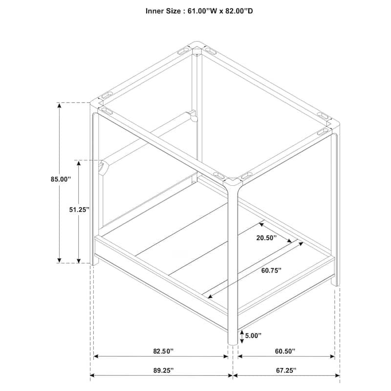 Solano 85-inch Canopy Bed Weathered Mango