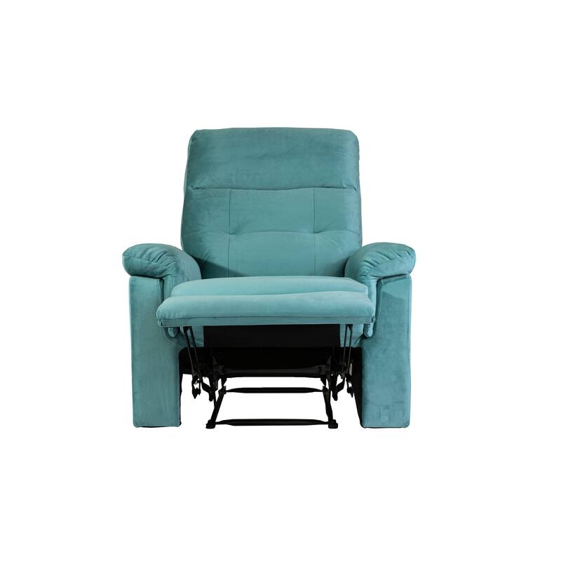 Comfortable Single Recliner with Manual Handle and Velvet Upholstery for Ultimate Relaxation
