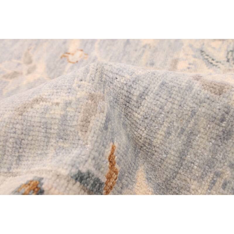 ECARPETGALLERY Hand-knotted Modern Oushak Light Denim Blue Wool Rug - 8'1 x 9'11