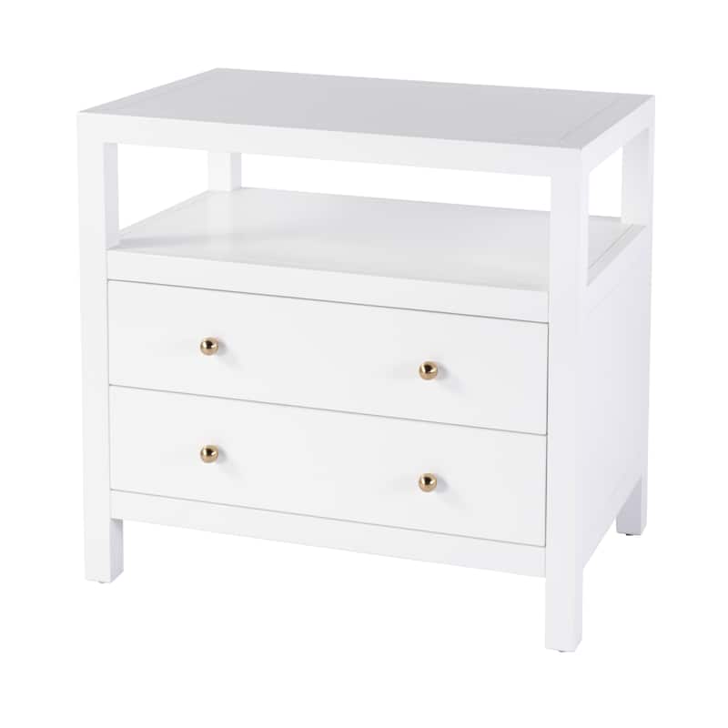 Nora 2-Drawer Wood Wide Nightstand