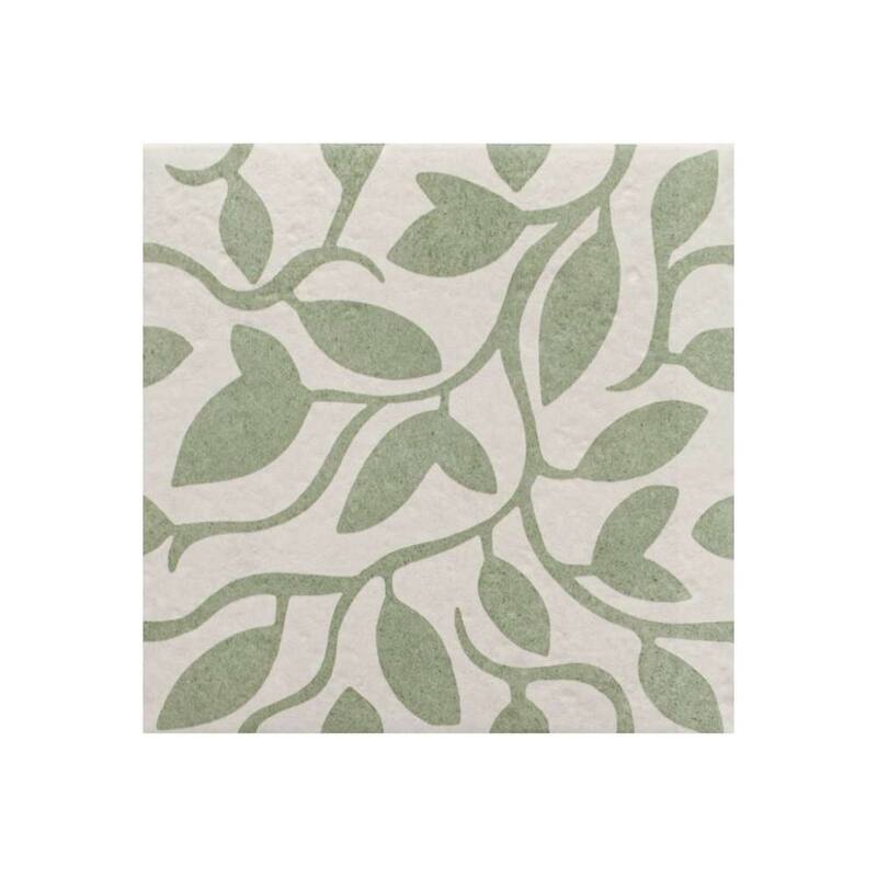 Verity Vine 8x8 Matte Porcelain Encaustic Tile - Floor, Wall, Backsplash
