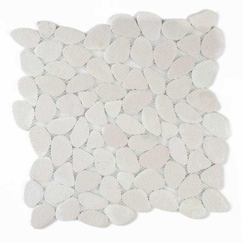 The Tile Life Huron Rock 12x12 Blue Glass Pebble Floor & Wall Tile