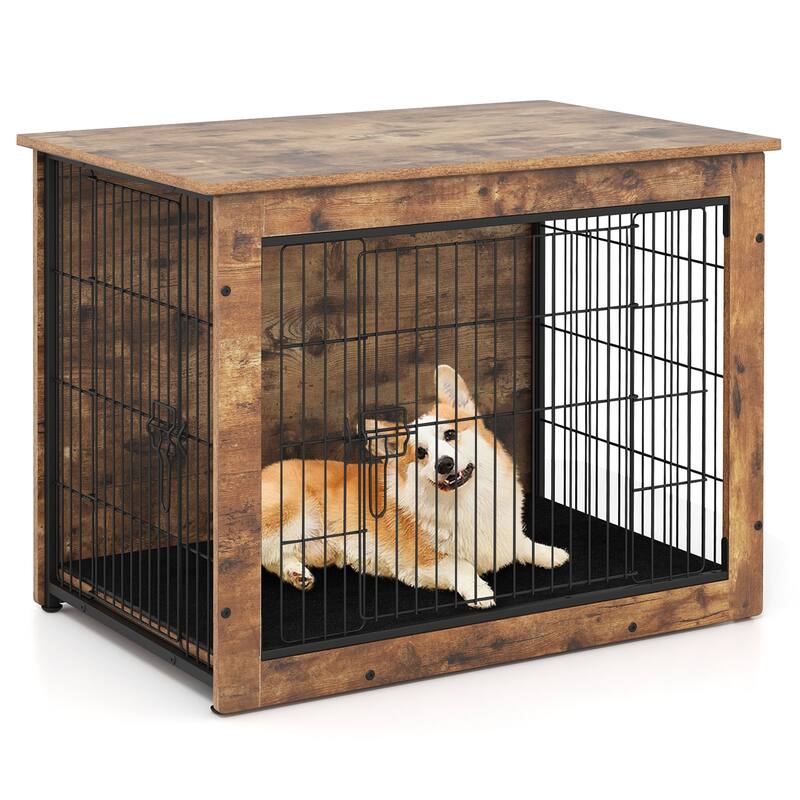 Gymax Dog Crate Furniture for Small/Medium Dogs 33'' Indoor Pet House - Brown
