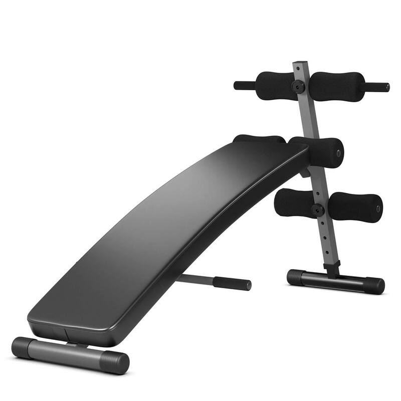 Sit Up Bench Foldable Ab Bench w/5-level Adjustable Height - Black