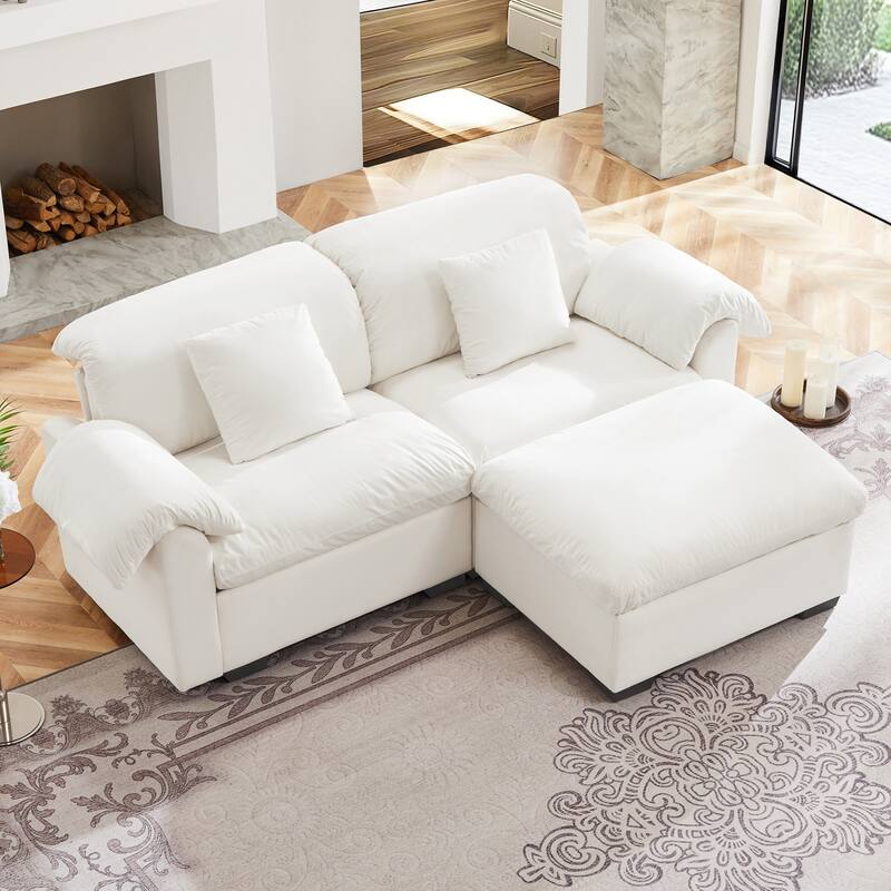 Velvet Fabric Modular Cloud Couch with Storage Seat,Free Combination
