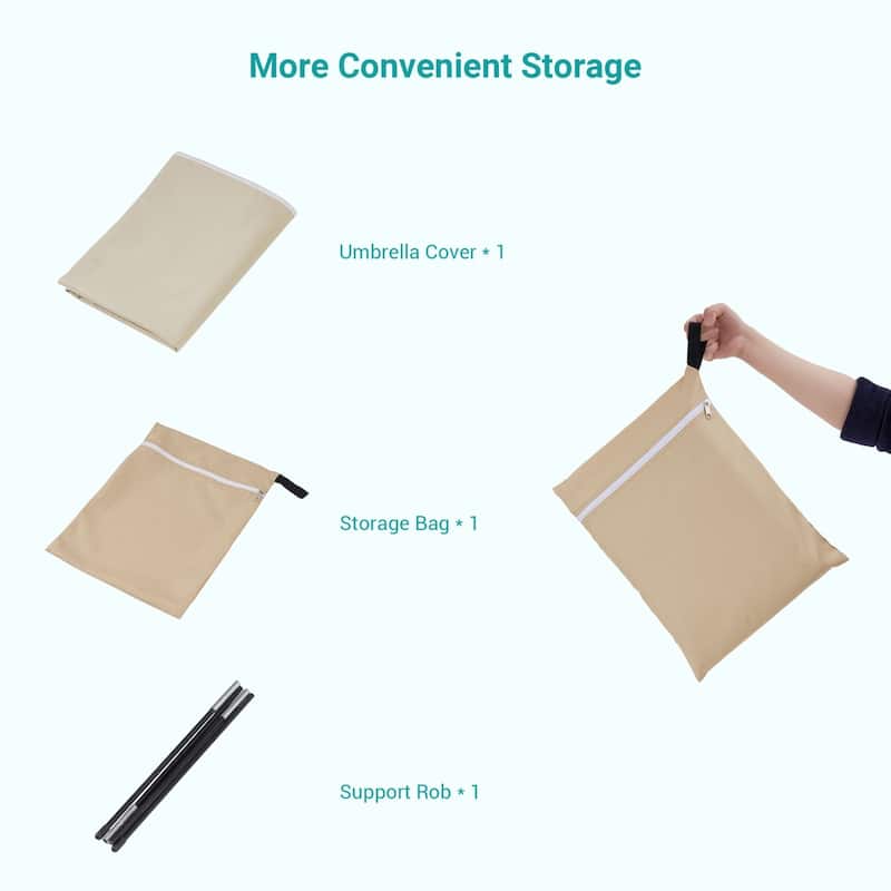 Bonosuki Patio Umbrella Cover - 600D Waterproof Market Umbrella Cover