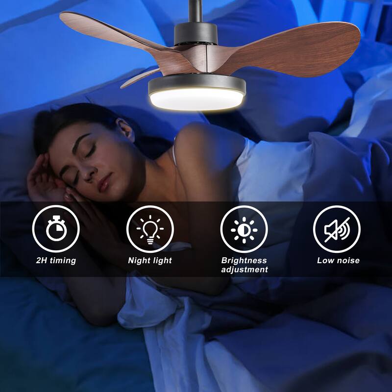 24 Inch Low Profile Ceiling Fan with Lights and Remote/APP Control, Small Reversible Ceiling Fan Light, 6 Speeds Quiet DC Motor