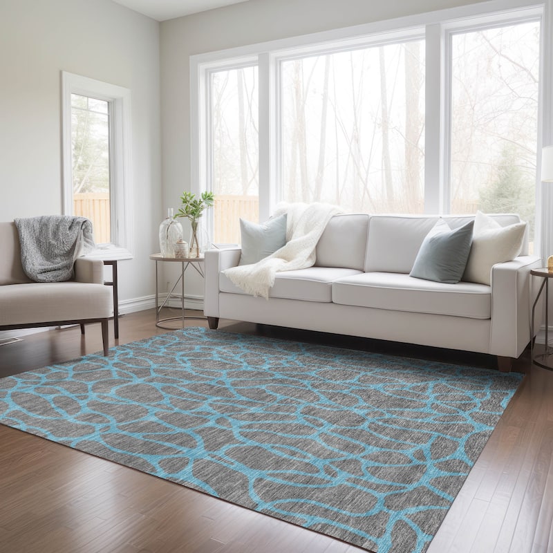 Machine Washable Indoor/ Outdoor Contemporary Chantille Rug