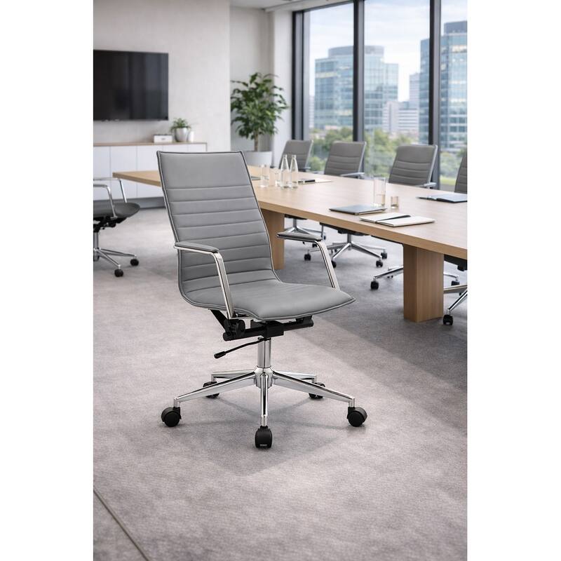 High Back Office Desk Chair | PU Leather | Adjustable Height, Tilt Lock | Computer Armchair for Executive, Conference, Meetings
